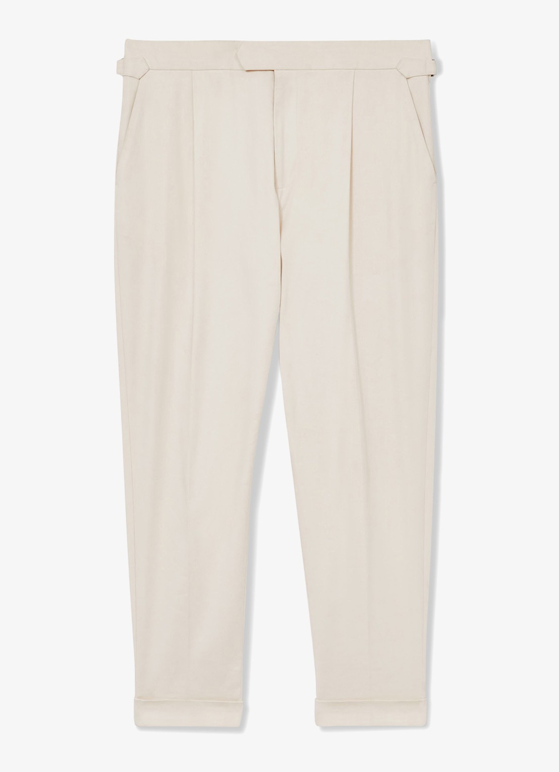 Reiss Cantwell tapered fit pantalon met ceintuur - voorkant 4 donkergrijs