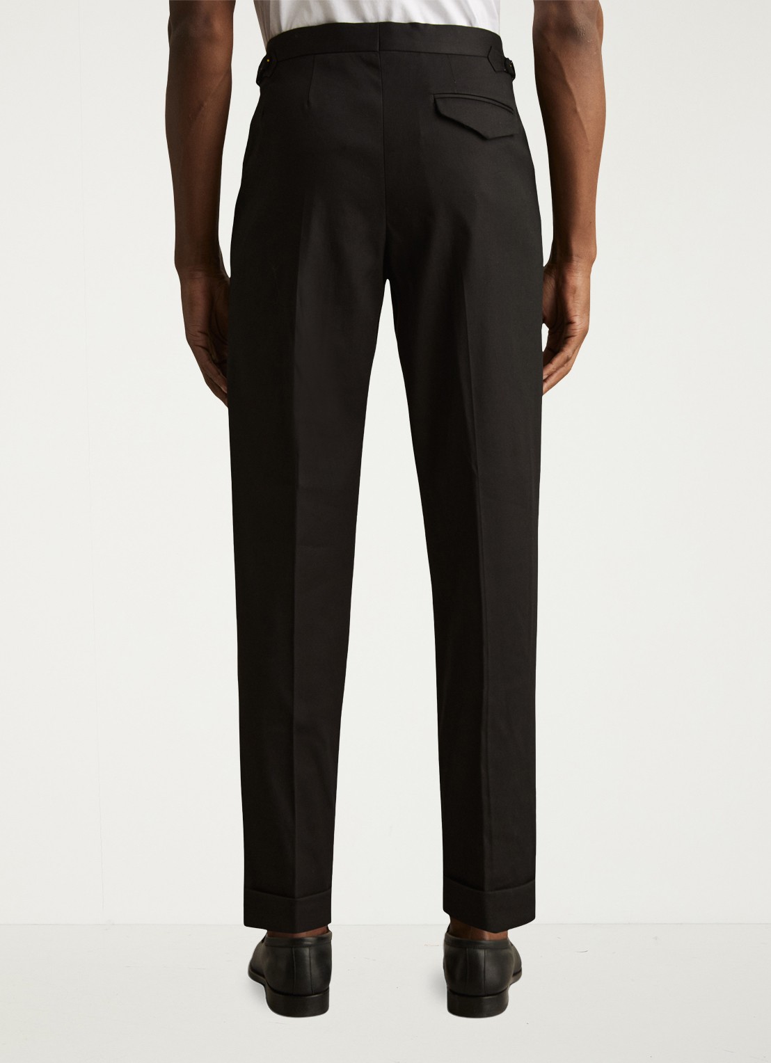 Reiss Cantwell tapered fit pantalon met ceintuur - achterkant black / zwart