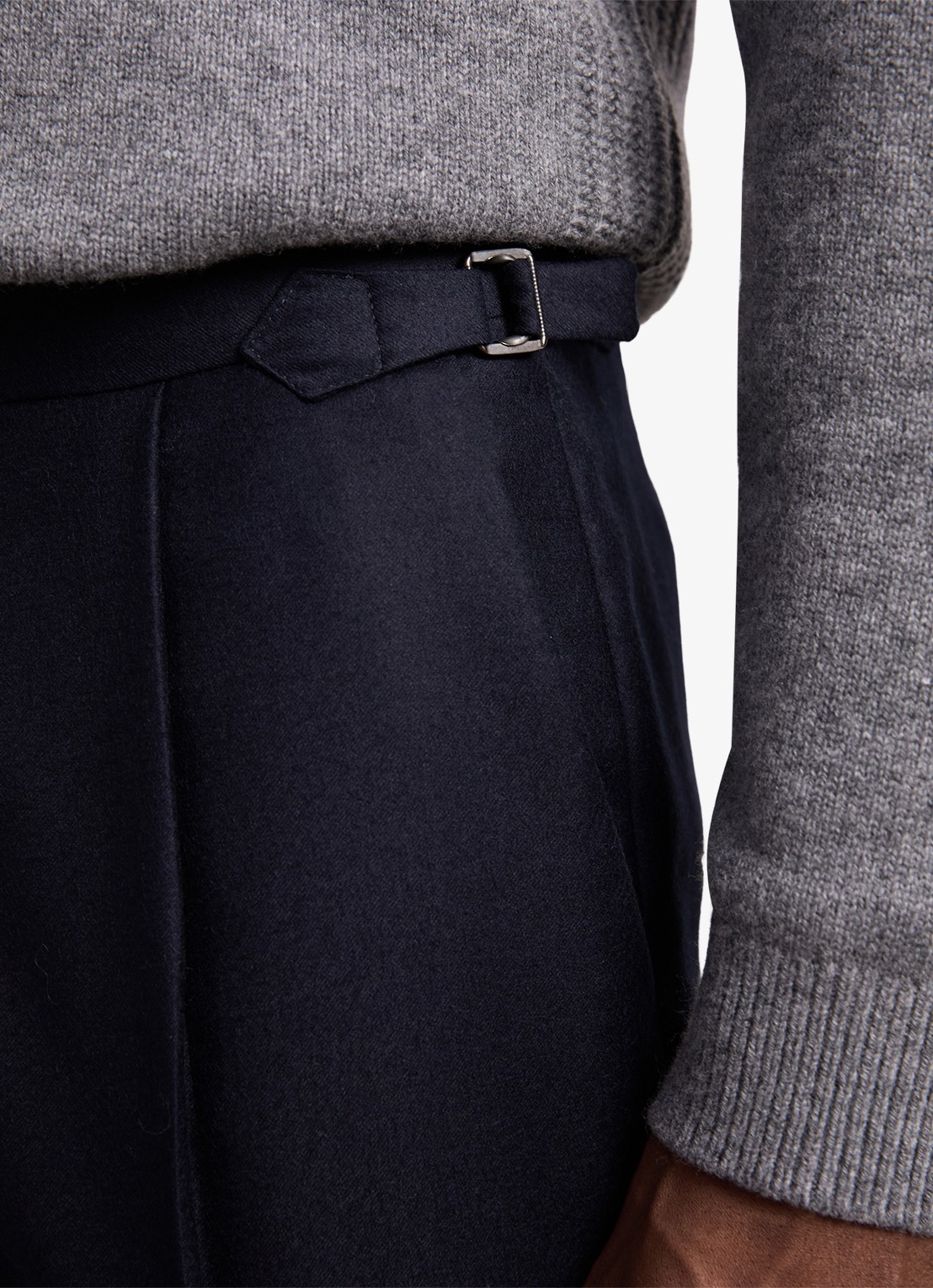 Reiss Cantwell tapered fit pantalon met steekzakken - detail 4 donkerblauw