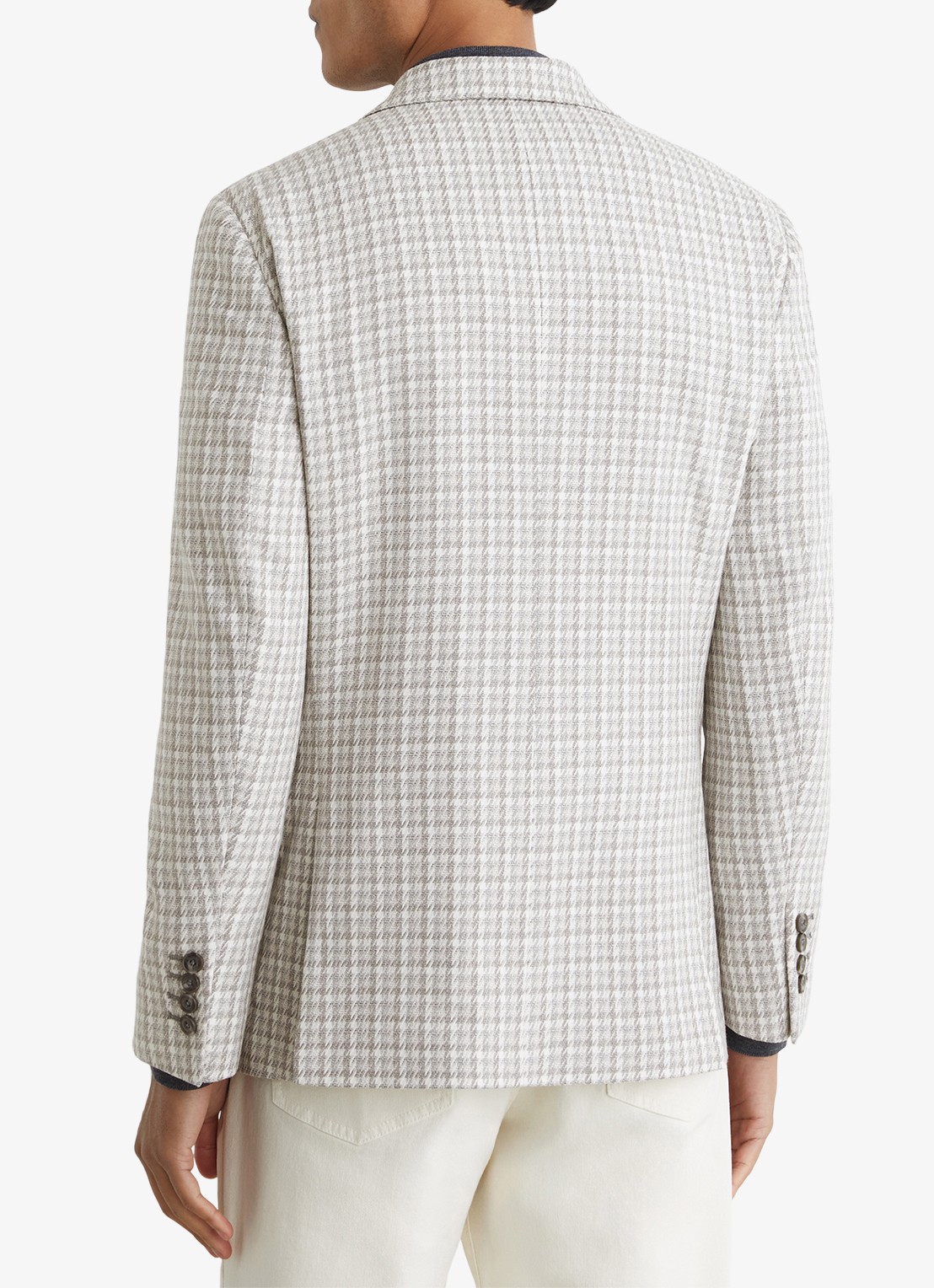 Reiss CANTY regular fit colbert met ruitdessin  - achterkant soft grey / grijs