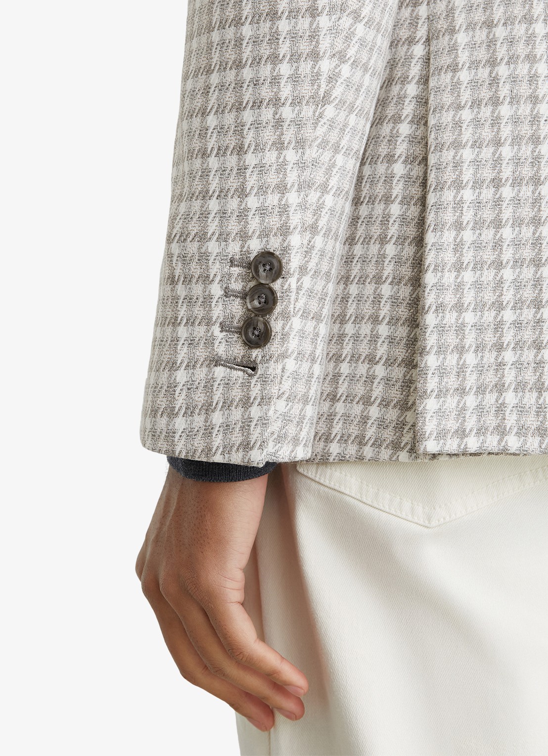 Reiss CANTY regular fit colbert met ruitdessin  - detail 6 soft grey / grijs