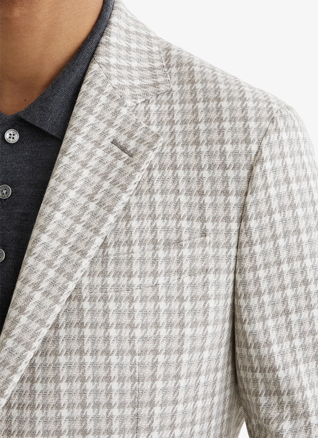 Reiss CANTY regular fit colbert met ruitdessin  - detail 7 soft grey / grijs