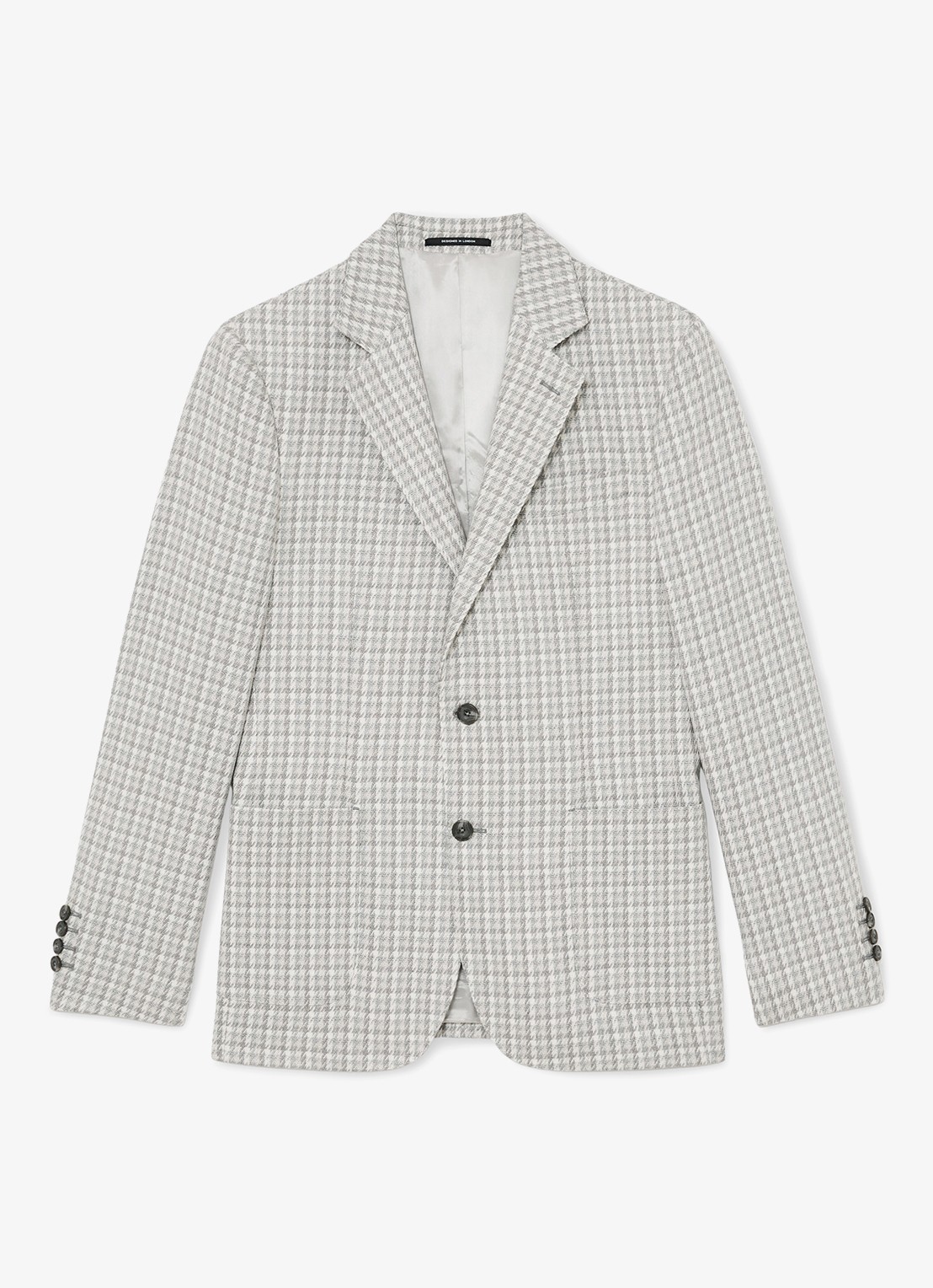 Reiss CANTY regular fit colbert met ruitdessin  - voorkant 2 soft grey / grijs
