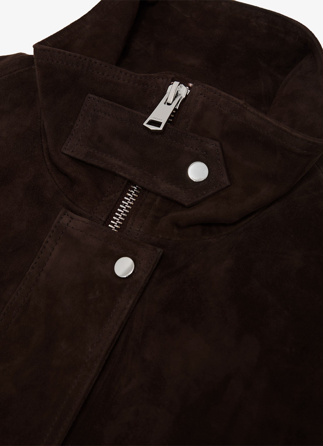 Reiss Cara bomberjack van geitensuède  - detail 4 bruin