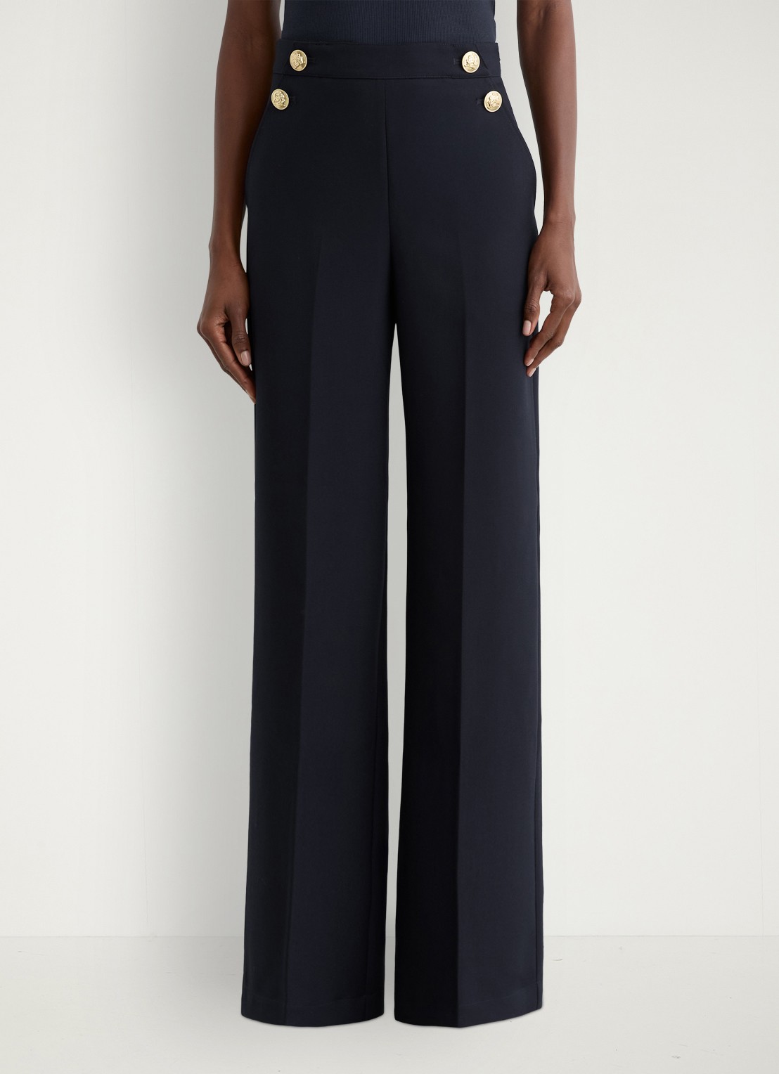 Reiss Carley high waist wide fit pantalon met steekzakken  - detail 3 blauw