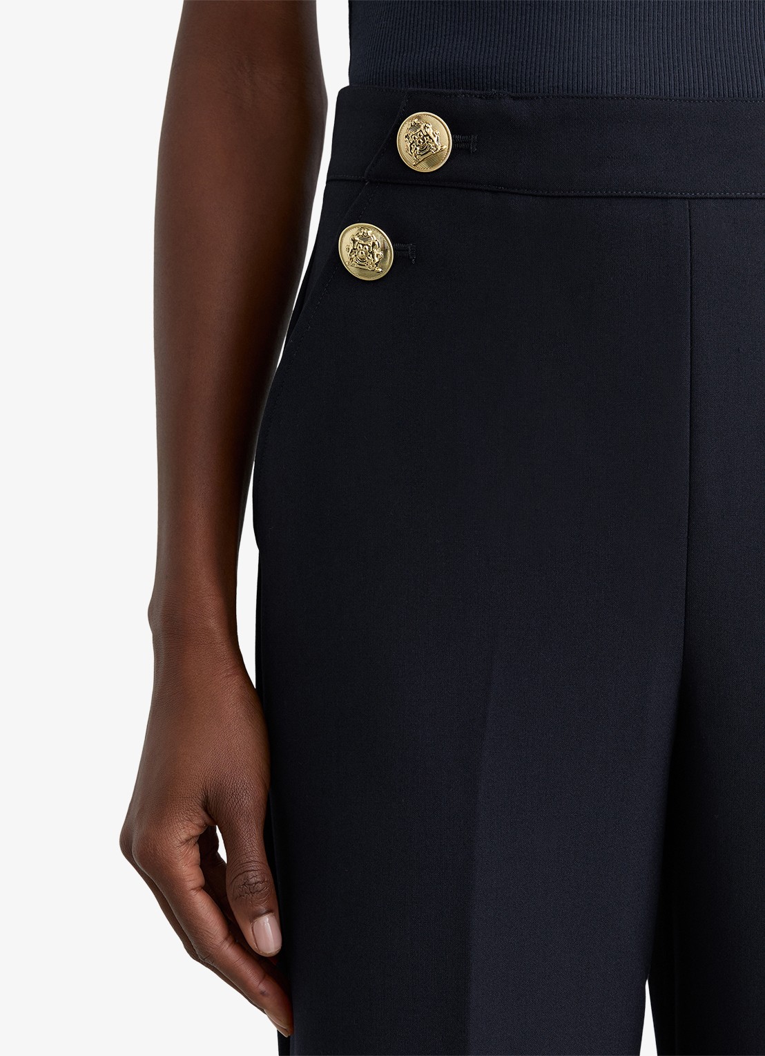 Reiss Carley high waist wide fit pantalon met steekzakken  - detail 4 blauw