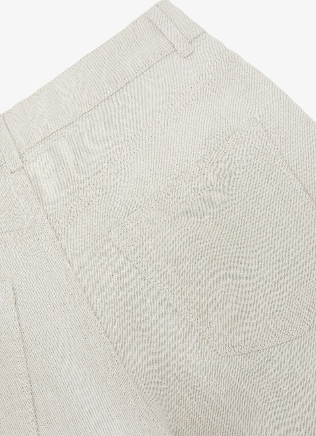 Reiss Carmen high waist wide fit broek in linnenblend - detail 3 creme