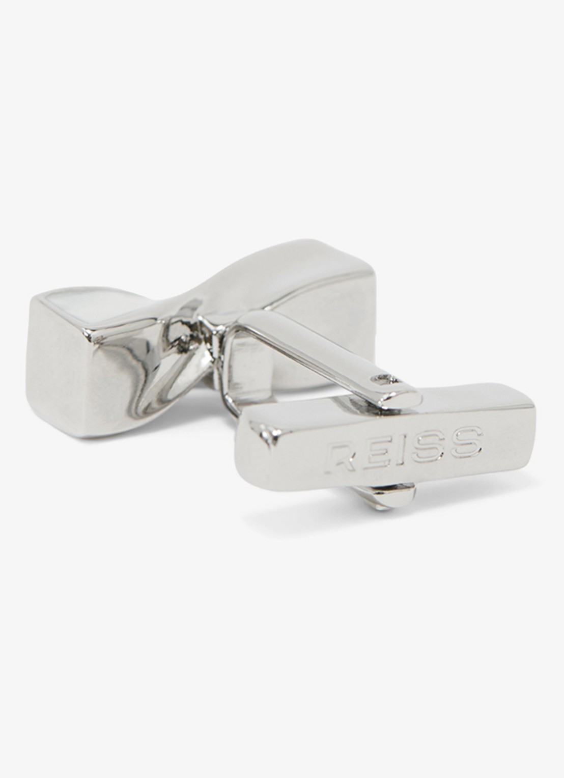 Reiss Carrick Twisted manchetknoop - detail 2 zilver