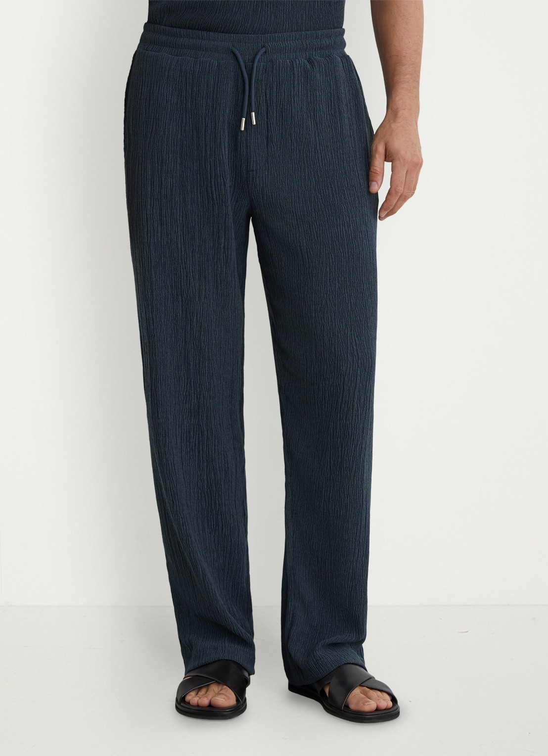 Reiss Carver regular fit pantalon met structuur - detail airforce blue / blauw