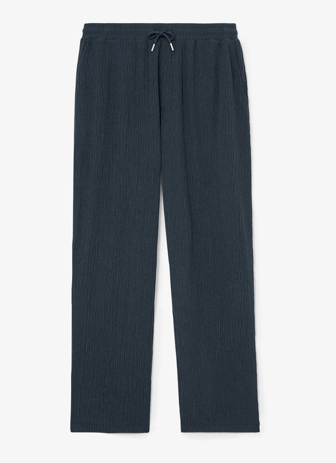 Reiss Carver regular fit pantalon met structuur - voorkant 5 airforce blue / blauw