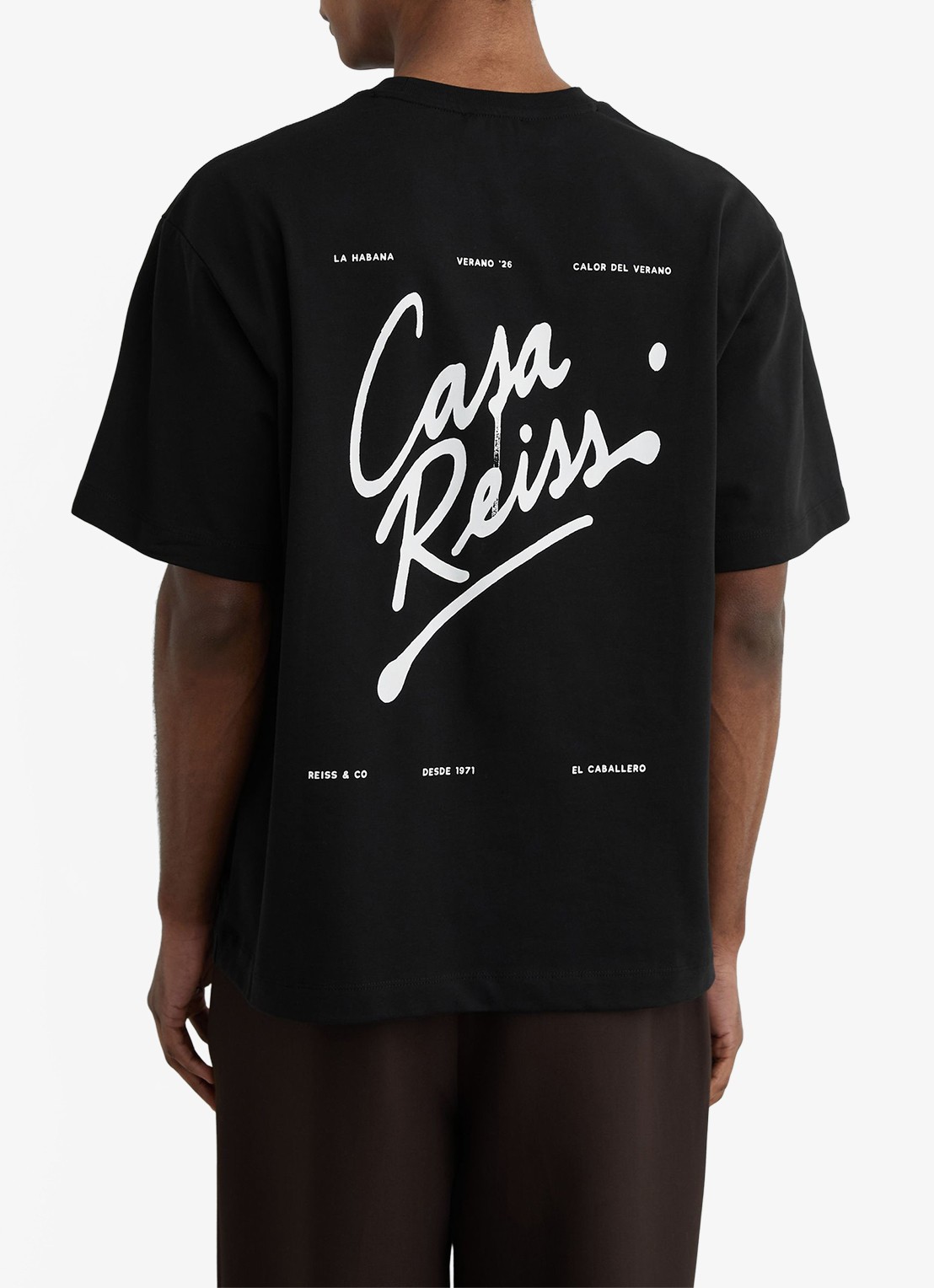 Reiss Casa T-shirt met front- en backprint - achterkant 6 black / zwart