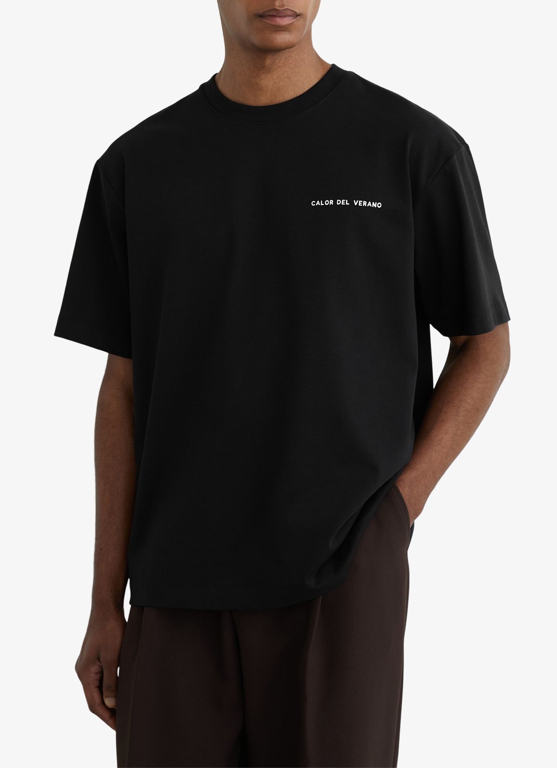 Reiss Casa T-shirt met front- en backprint - detail black / zwart