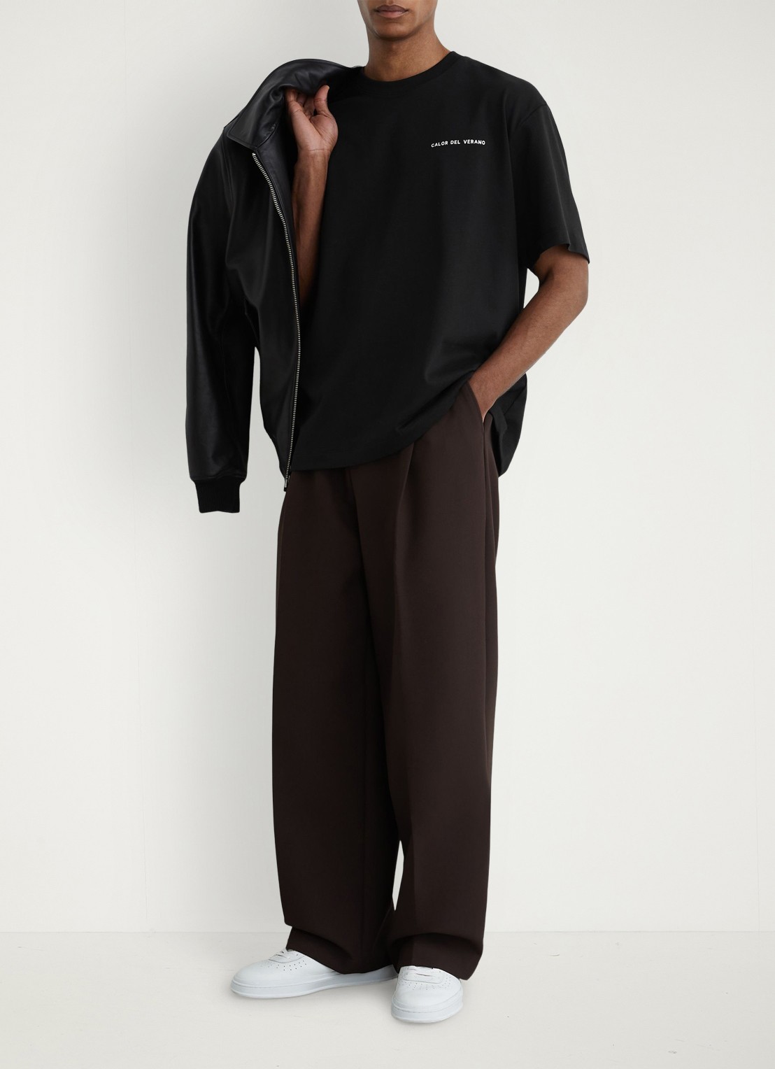 Reiss Casa T-shirt met front- en backprint - voorkant 5 black / zwart