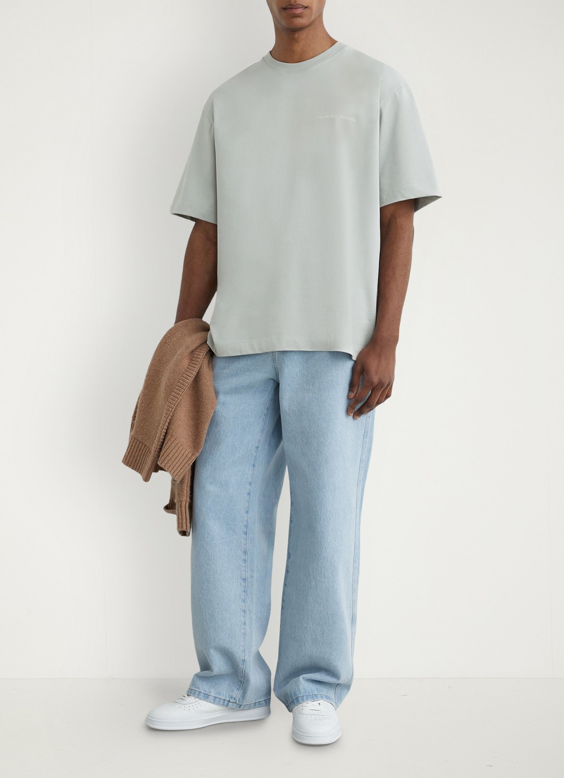 Reiss Casa T-shirt met front- en backprint - voorkant 4 grijs