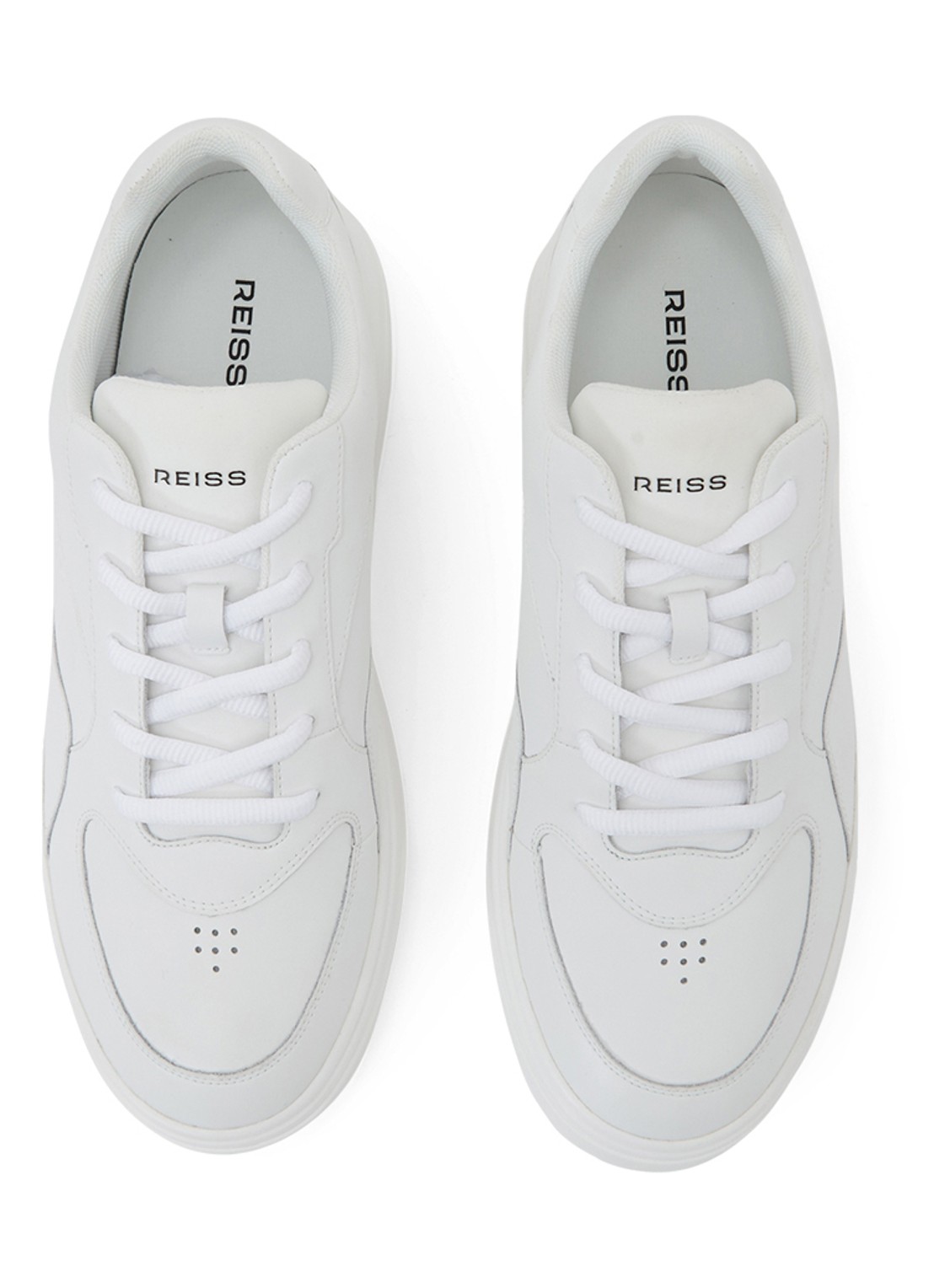 Reiss Cast sneaker van leer - detail 3 wit