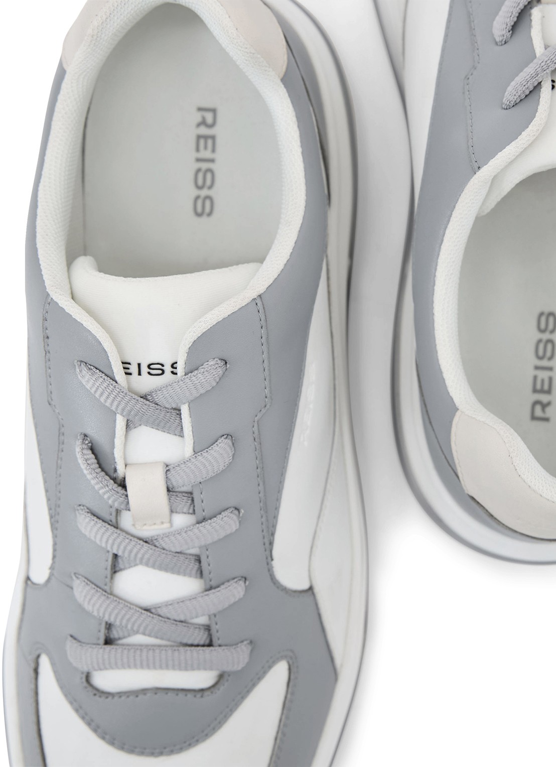 Reiss Cast sneaker van leer - detail 3 grijs