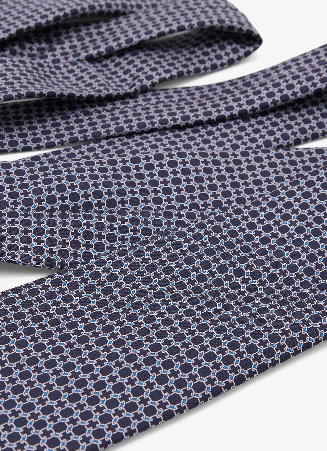 Reiss Catena stropdas van zijde met print - detail donkerblauw