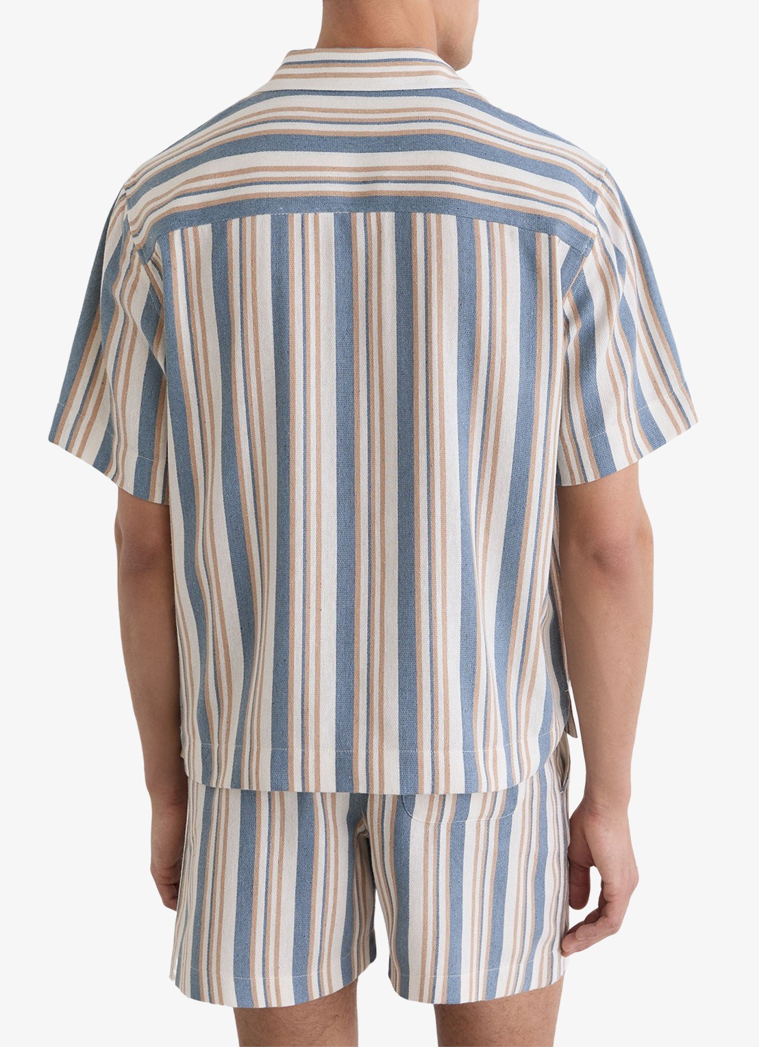 Reiss Celeste regular fit overhemd met streepprint - achterkant blue/ecru