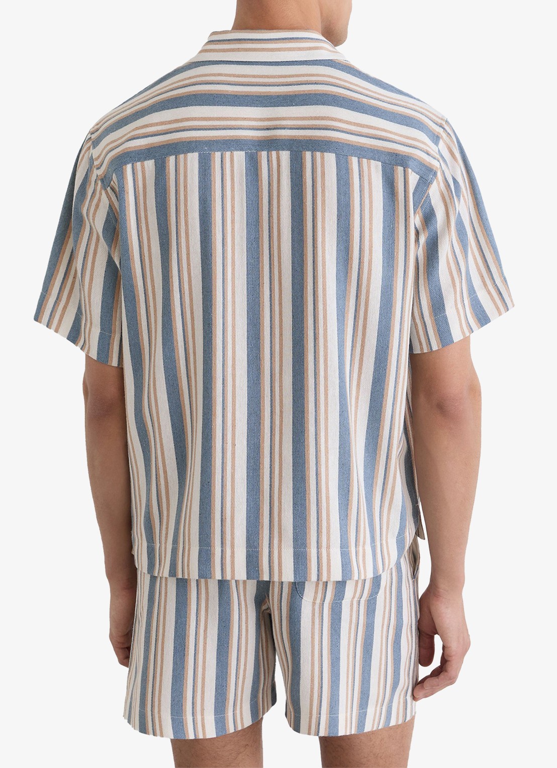 Reiss Celeste regular fit overhemd met streepprint - achterkant 2 blue/ecru