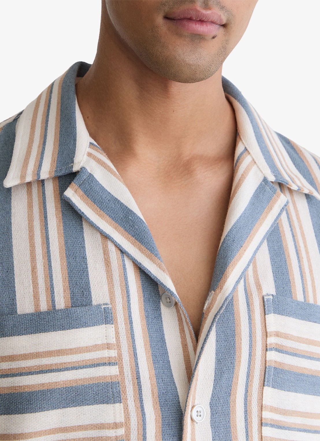Reiss Celeste regular fit overhemd met streepprint - detail 4 blue/ecru