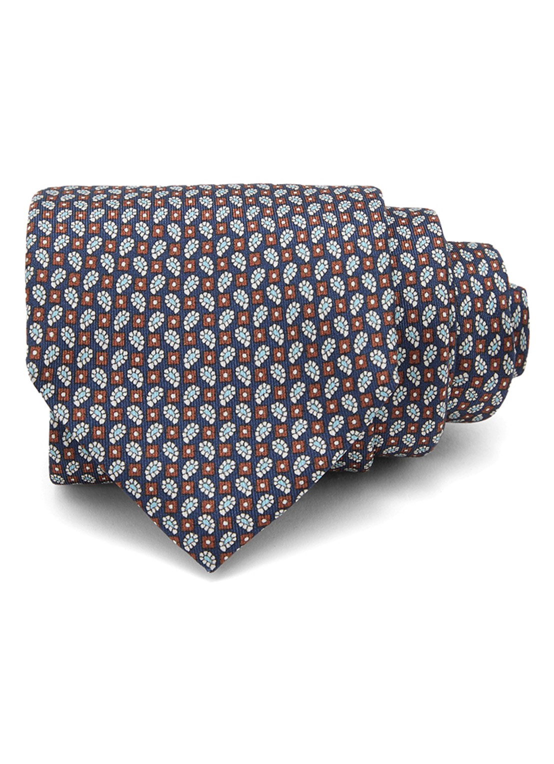 Reiss Cenzo stropdas van zijde met grafische dessin - detail navy / blauw