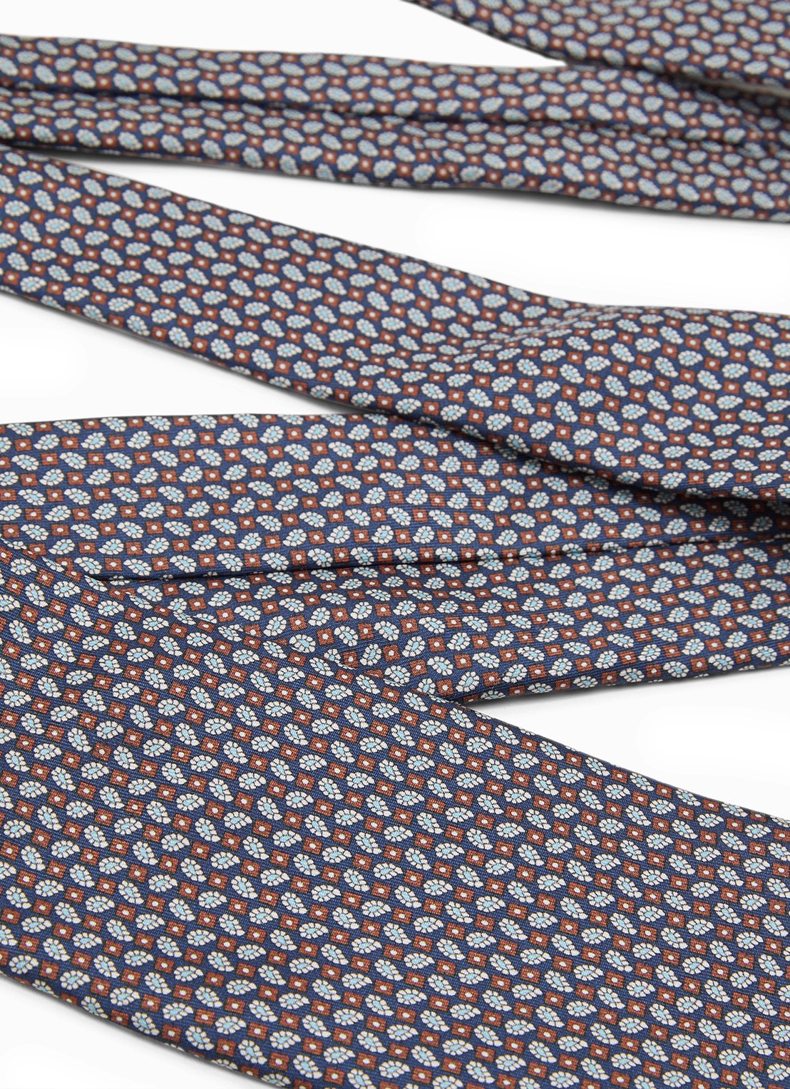 Reiss Cenzo stropdas van zijde met grafische dessin - detail 2 navy / blauw