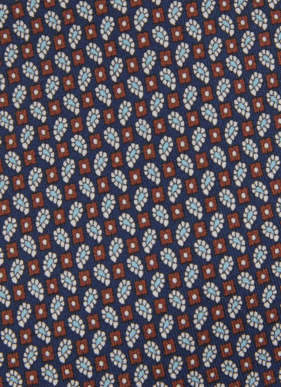 Reiss Cenzo stropdas van zijde met grafische dessin - detail 3 navy / blauw