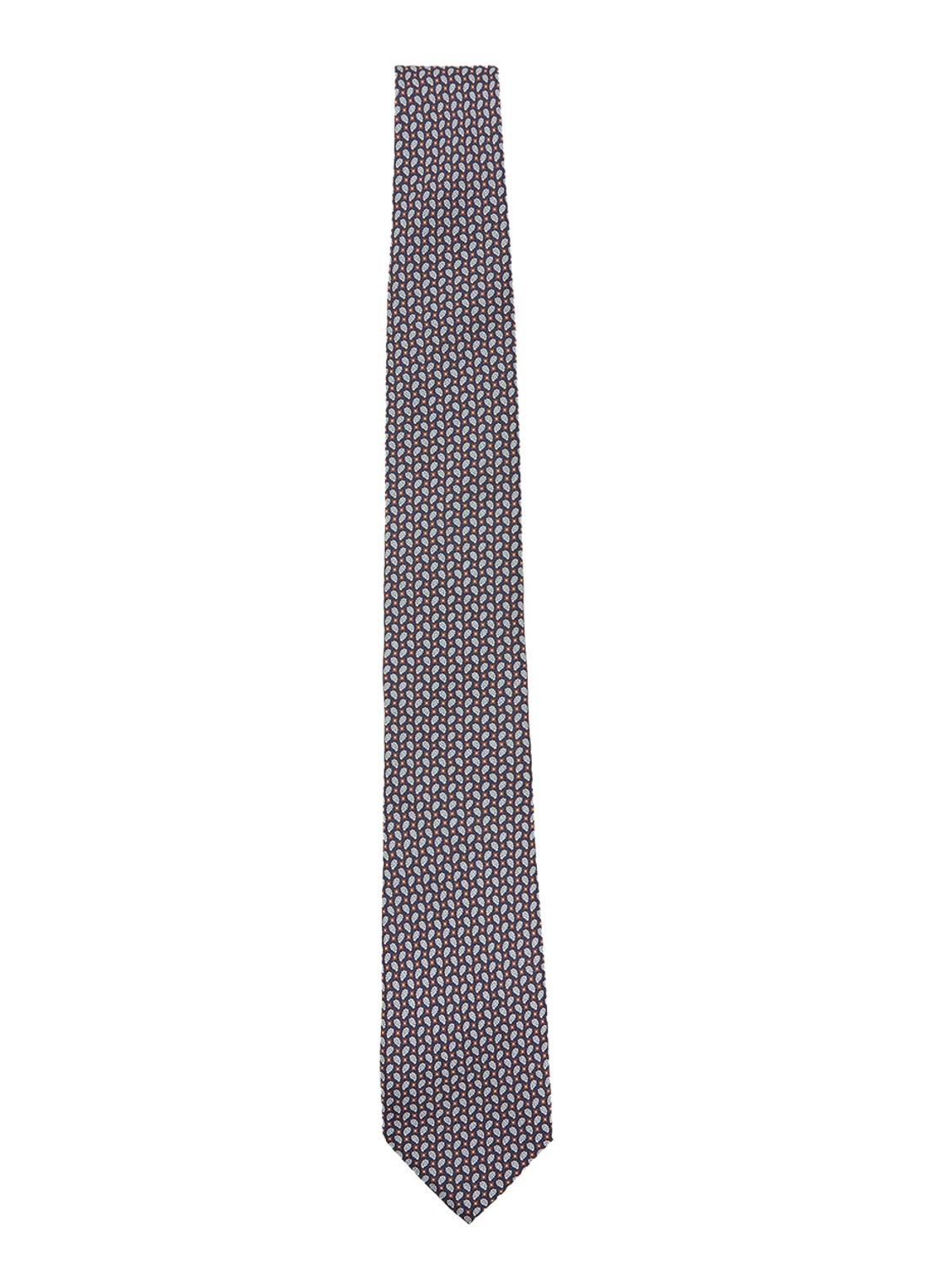Reiss Cenzo stropdas van zijde met grafische dessin - voorkant 4 navy / blauw