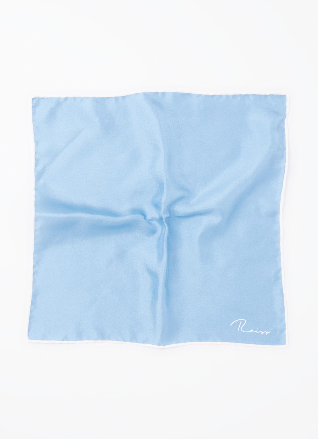 Reiss Ceremony pochet van zijde 32 x 32 cm  - voorkant 2 blauw