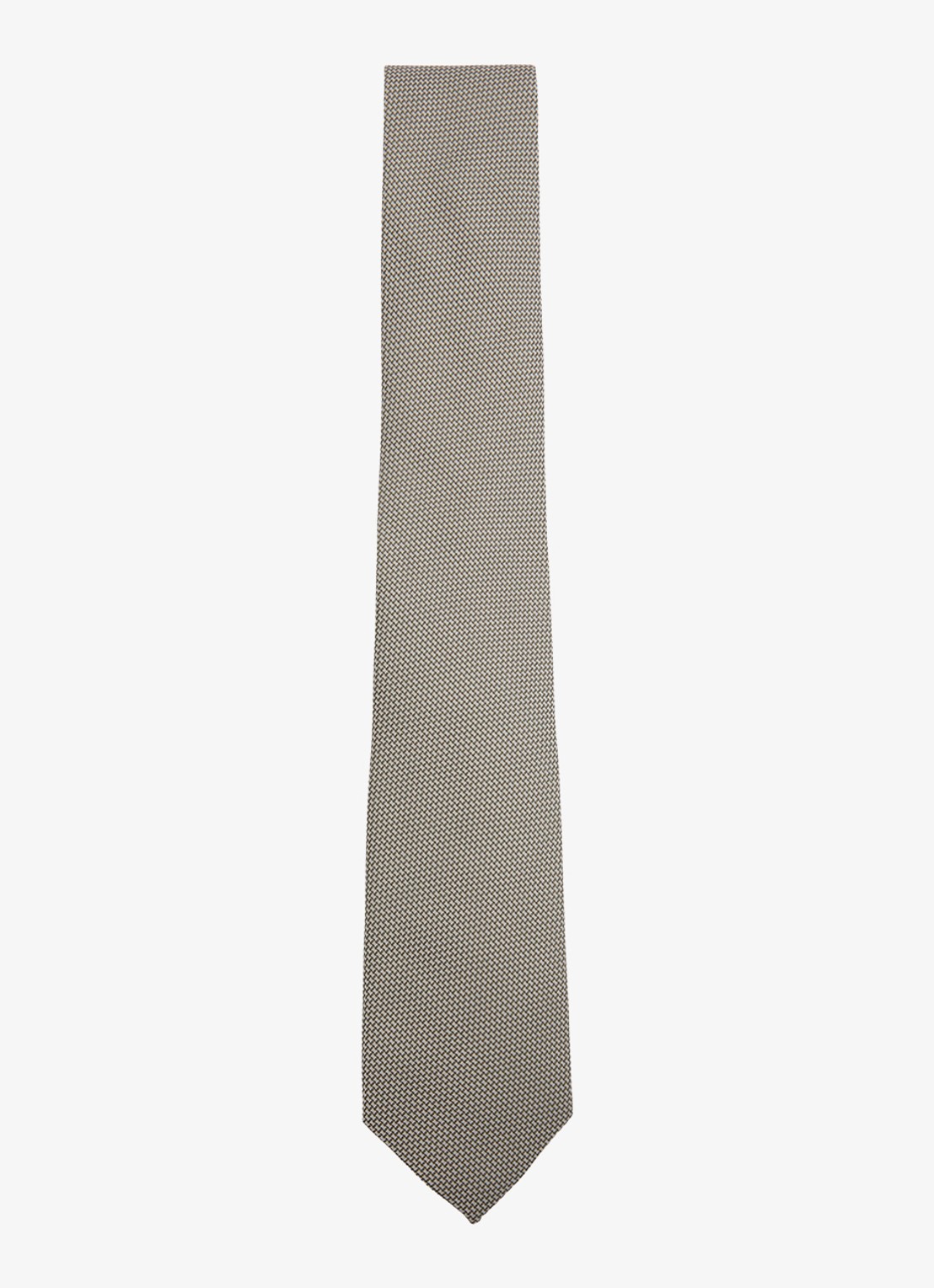 Reiss Ceremony stropdas in zijdeblend met microdessin - voorkant 3 beige