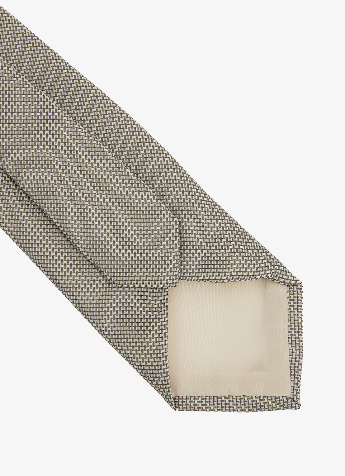 Reiss Ceremony stropdas in zijdeblend met microdessin - voorkant 4 beige