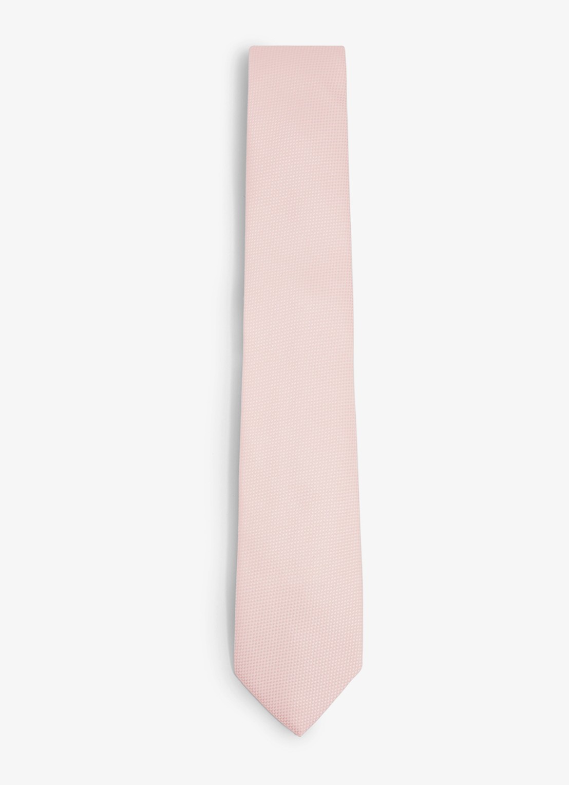 Reiss Ceremony stropdas in zijdeblend met microdessin - voorkant lichtroze