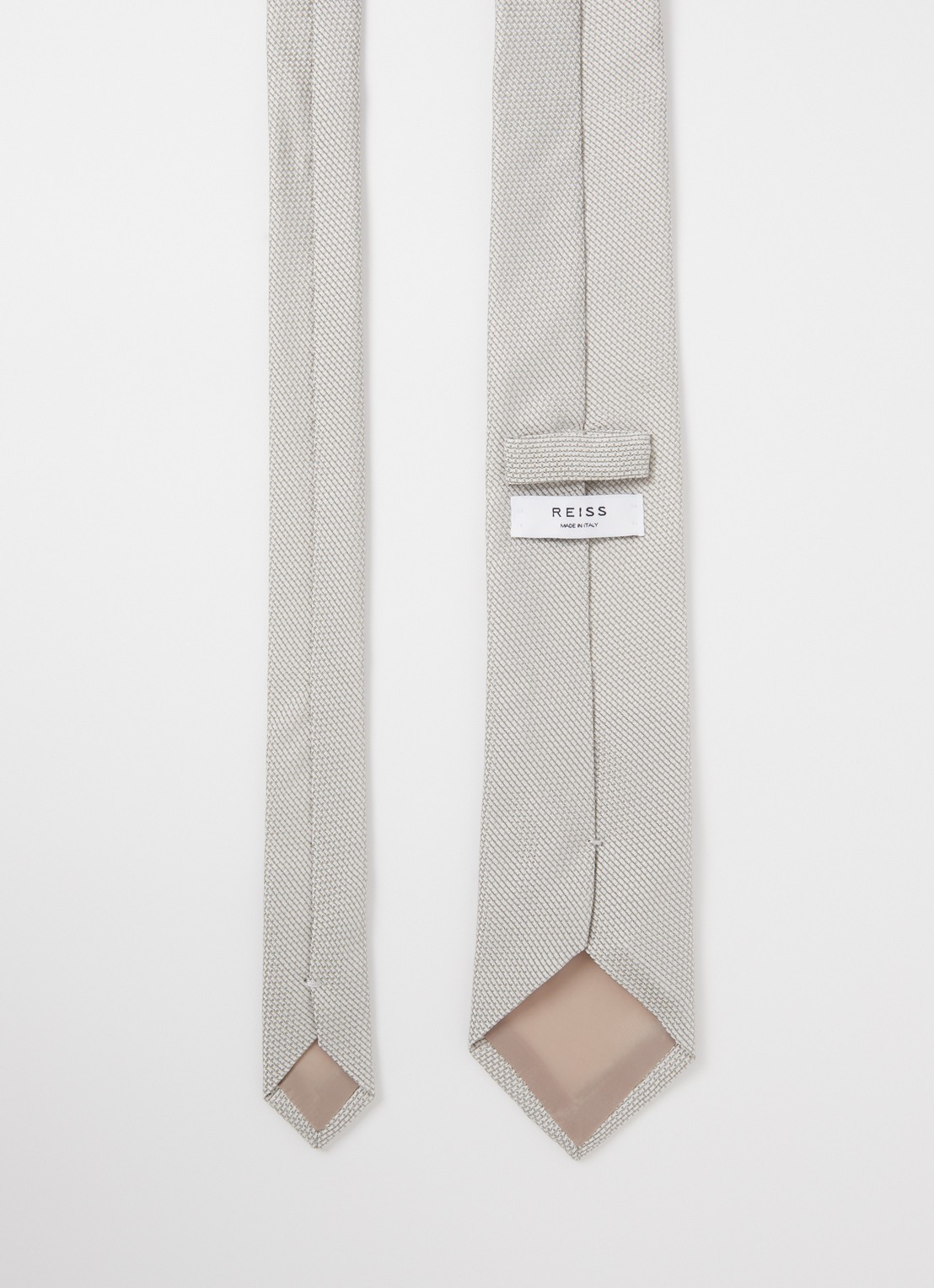 Reiss Ceremony stropdas in zijdeblend - detail 3 grijs