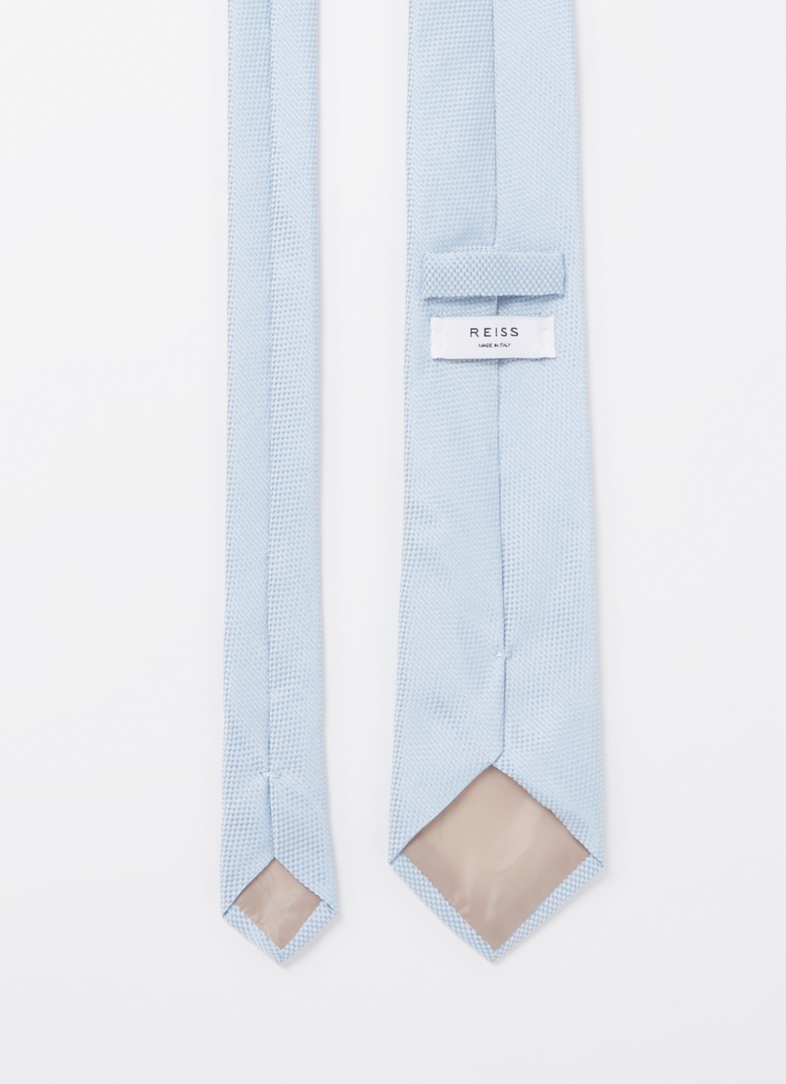 Reiss Ceremony stropdas in zijdeblend - detail 3 lichtblauw