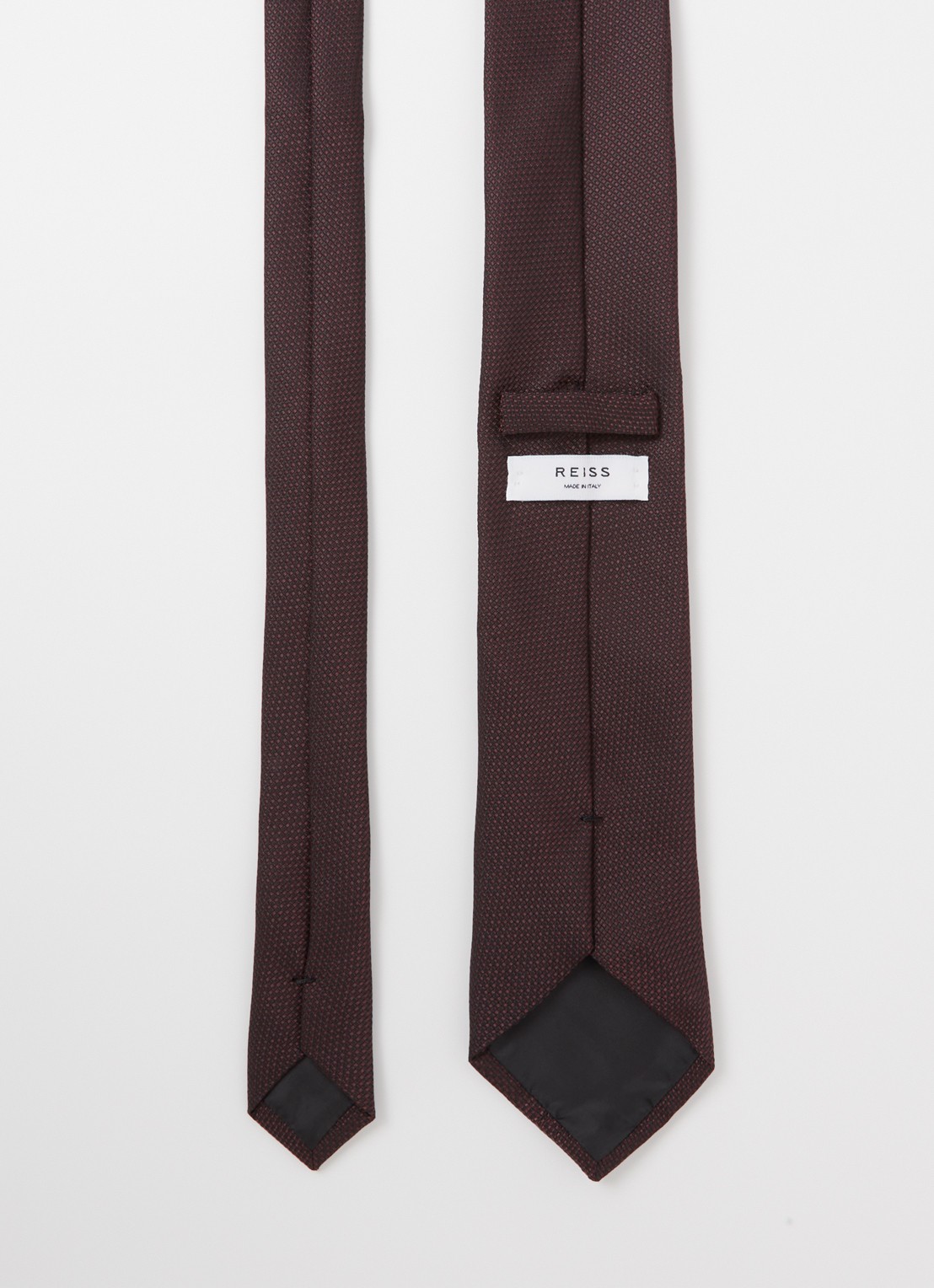Reiss Ceremony stropdas in zijdeblend - detail donkerrood
