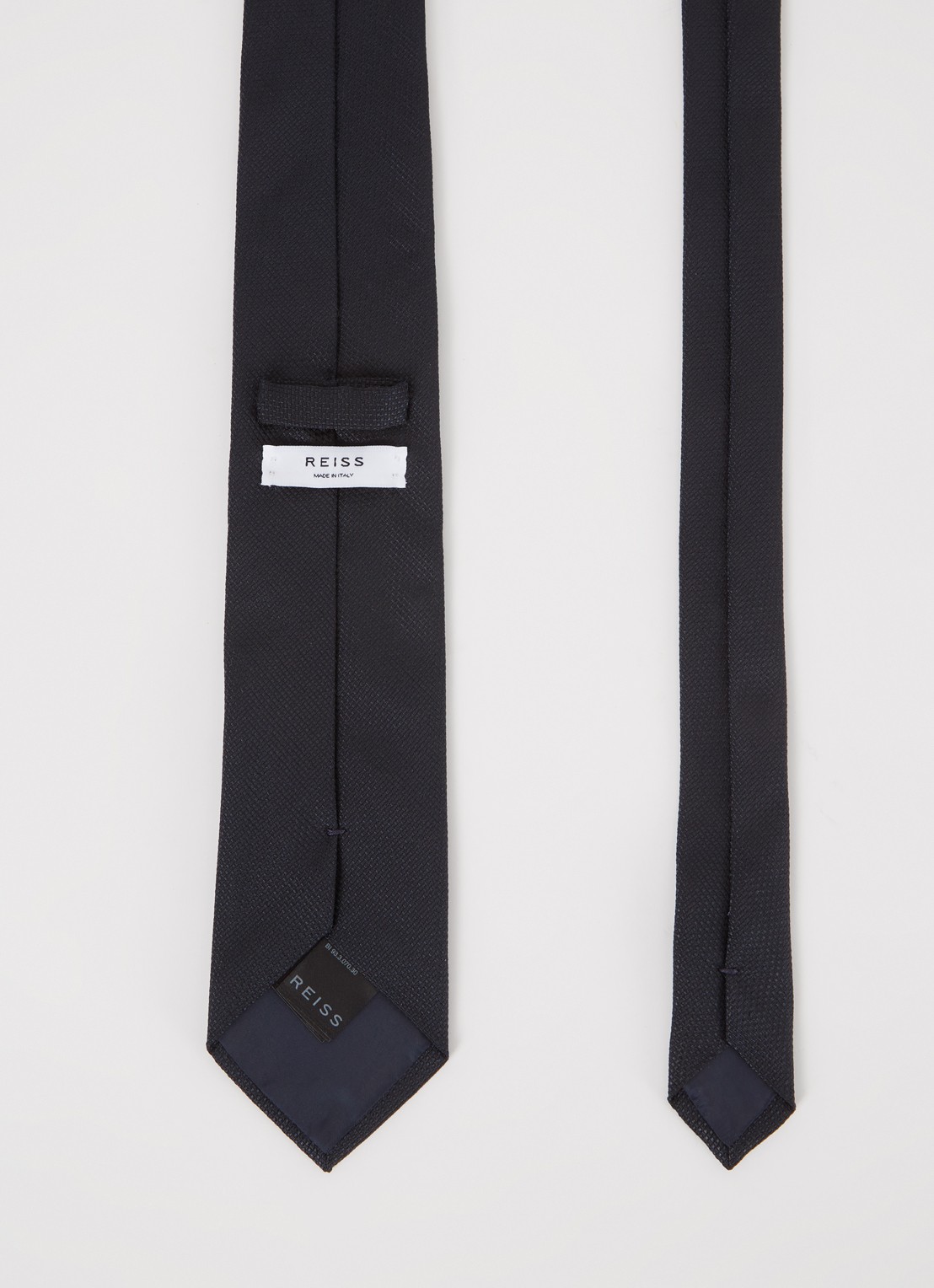 Reiss Ceremony stropdas van zijde  - detail 3 navy / blauw