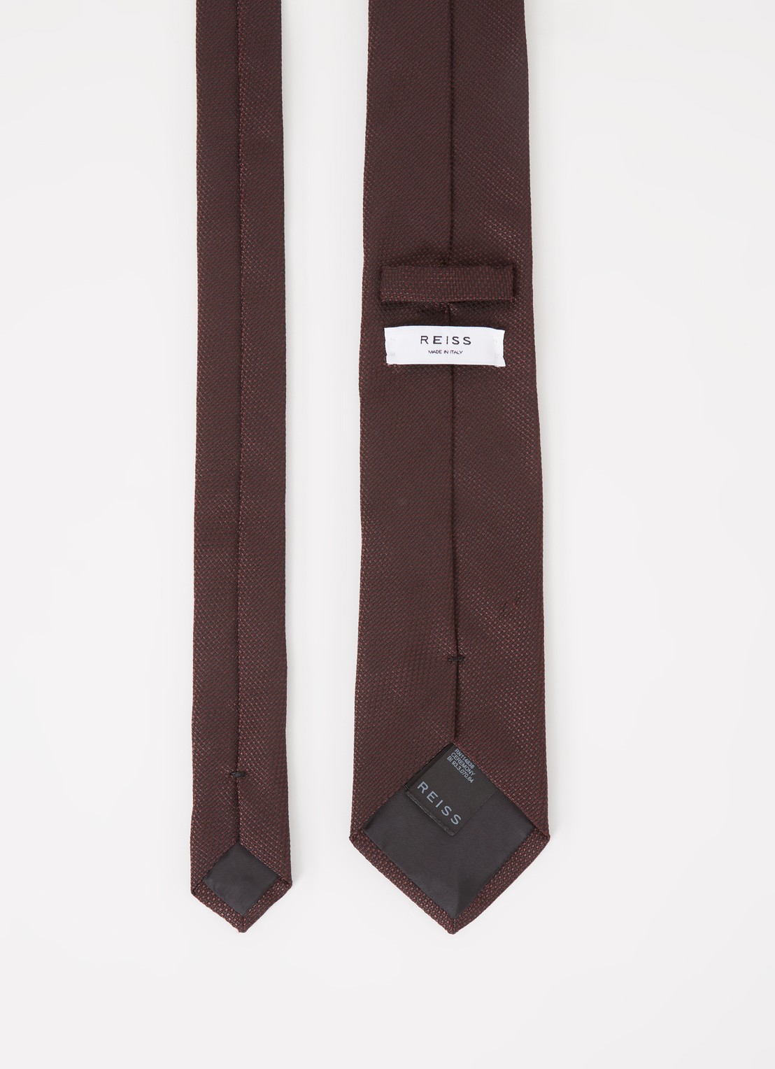 Reiss Ceremony stropdas van zijde  - detail 3 aubergine