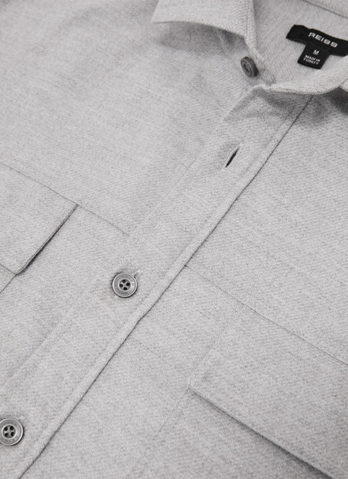 Reiss Chamber overhemd met borstzak - detail 5 lichtgrijs