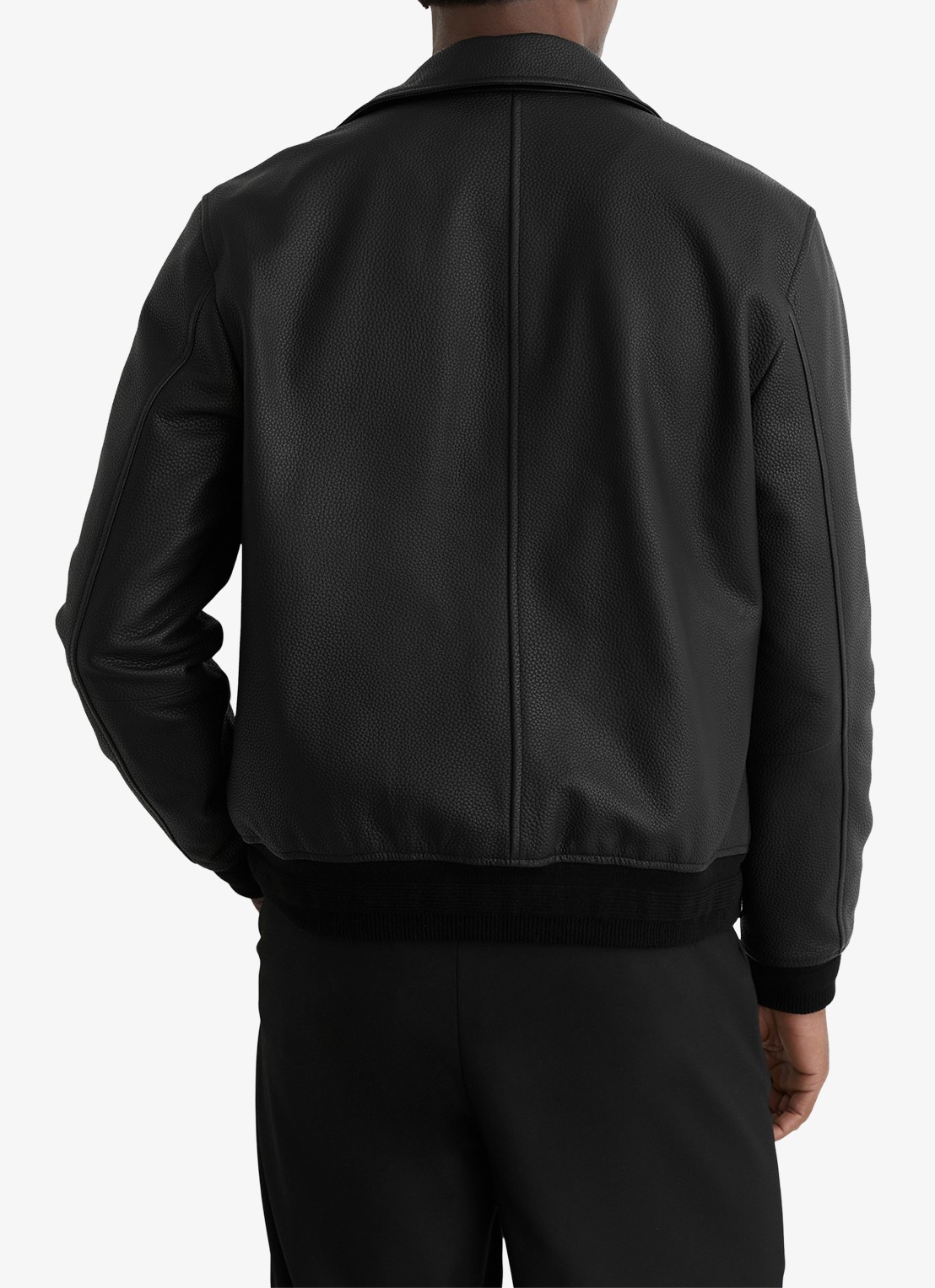 Reiss Charl leren jas met steekzakken - achterkant 2 black / zwart