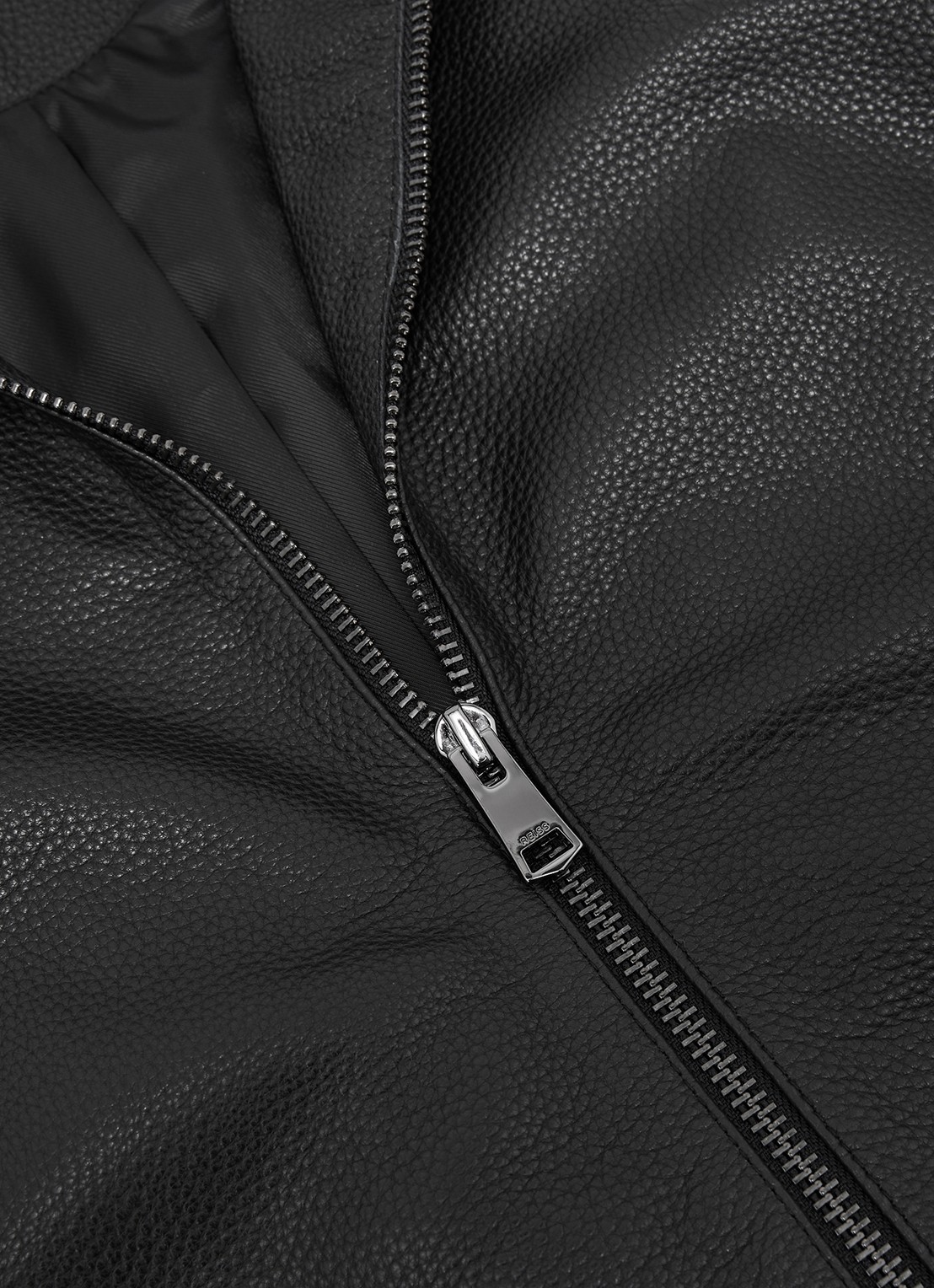 Reiss Charl leren jas met steekzakken - detail 6 black / zwart
