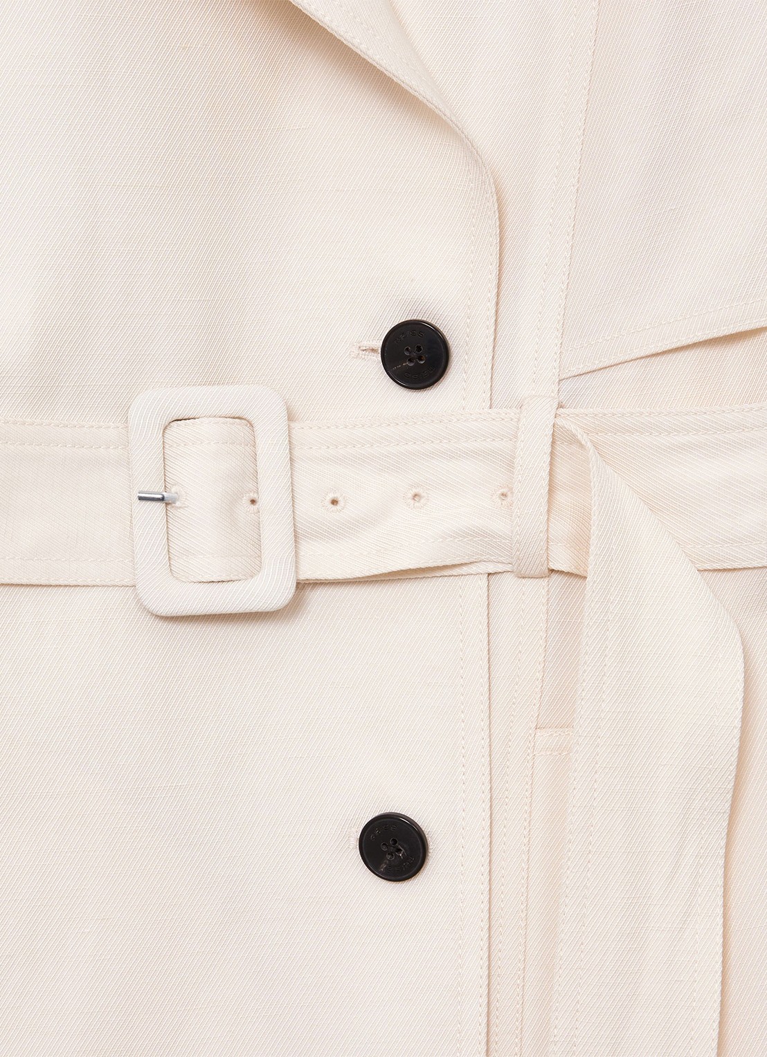 Reiss Charli Double-breasted trenchcoat in linnenblend - detail 7 wit