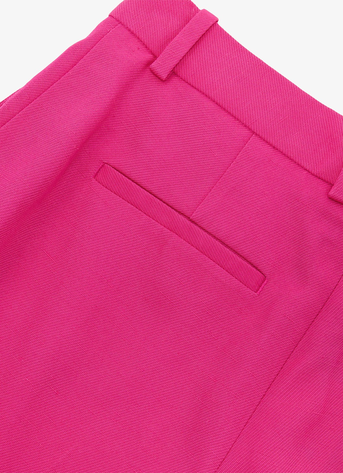 Reiss Charli high waist wide fit pantalon in linnenblend - detail 4 oudroze