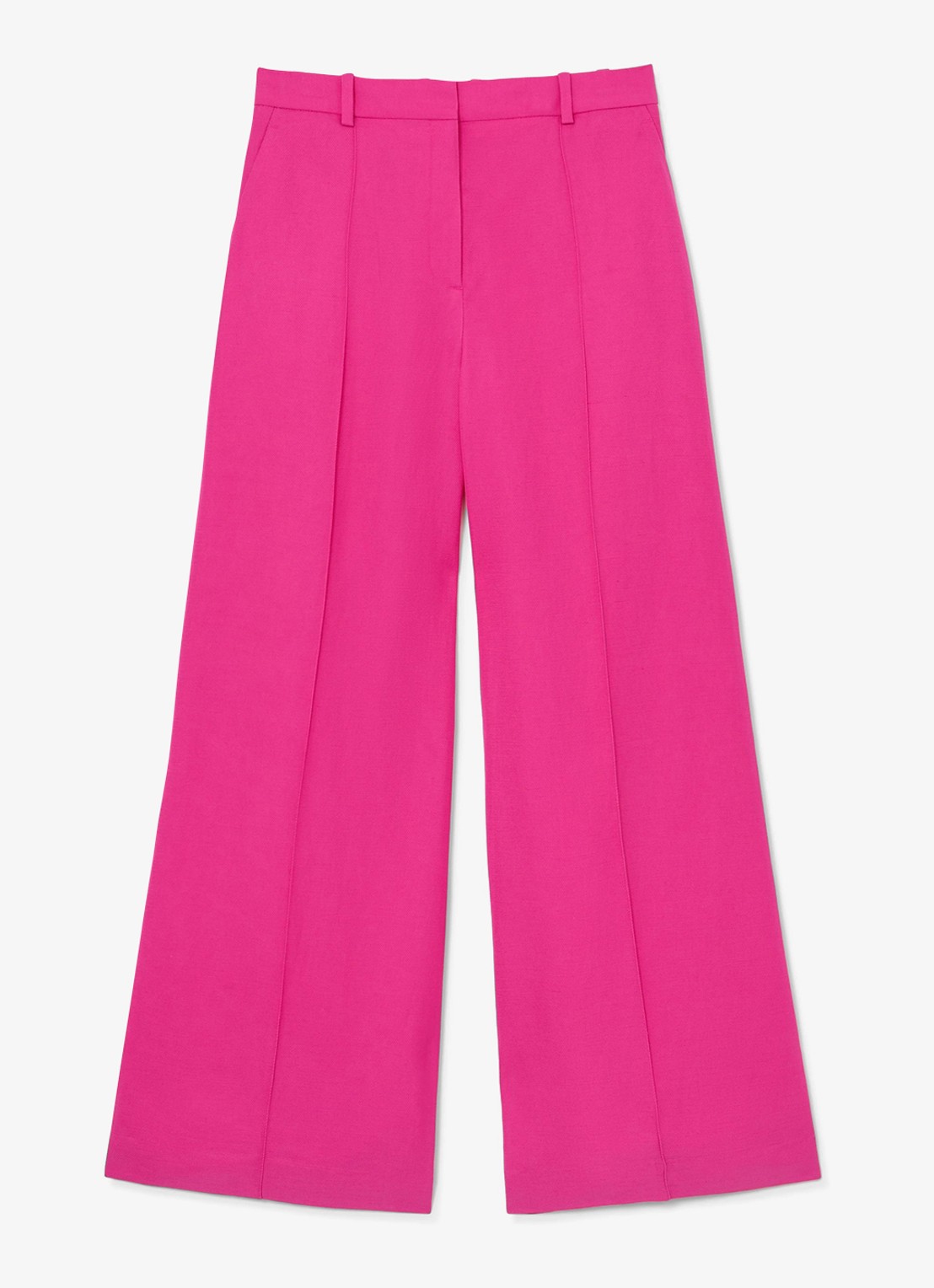 Reiss Charli high waist wide fit pantalon in linnenblend - voorkant 6 oudroze