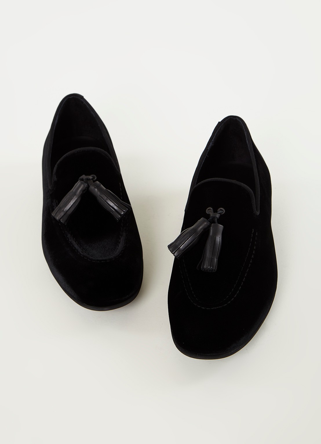 Reiss Chase loafer van fluweel - detail zwart