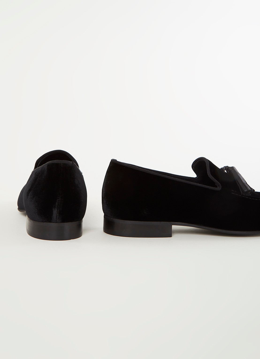 Reiss Chase loafer van fluweel - detail 2 zwart