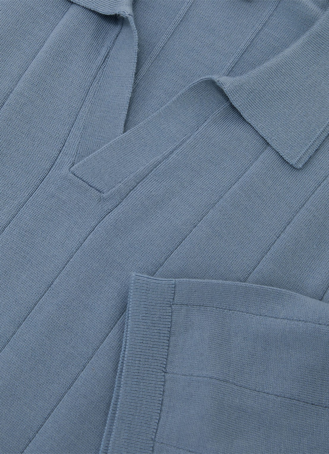 Reiss Chelmsford slim fit polo van merinowol - detail 4 armour blue / blauw