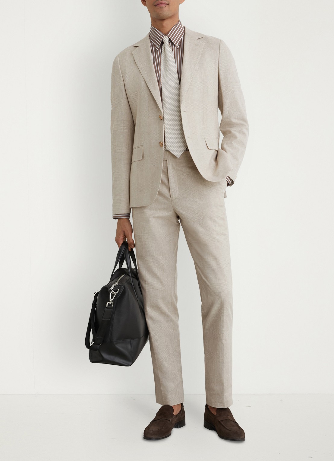 Reiss Cheltenham regular fit colbert in linnenblend - voorkant 7 bruin