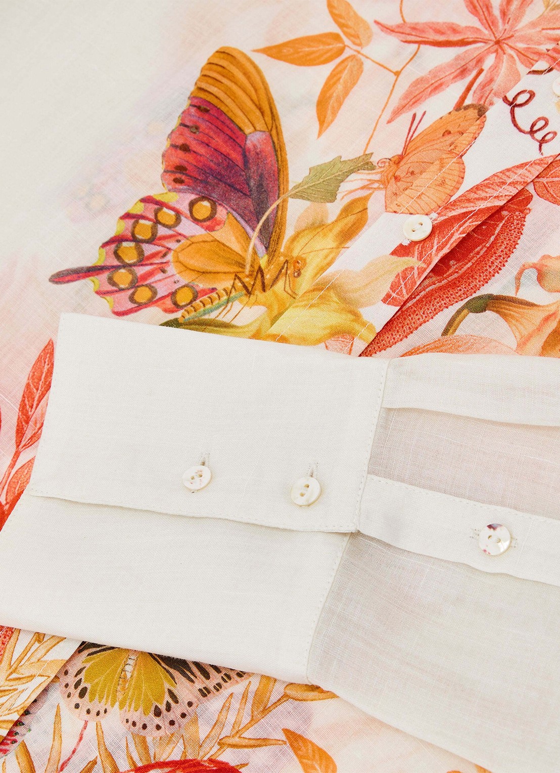 Reiss Cilia blouse met bloemenprint - detail 4 ivory / beige