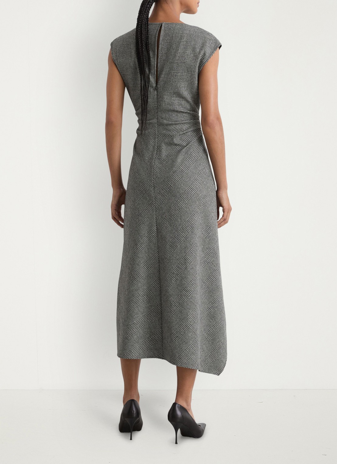 Reiss Clara midi jurk in wolblend - achterkant 6 grijs