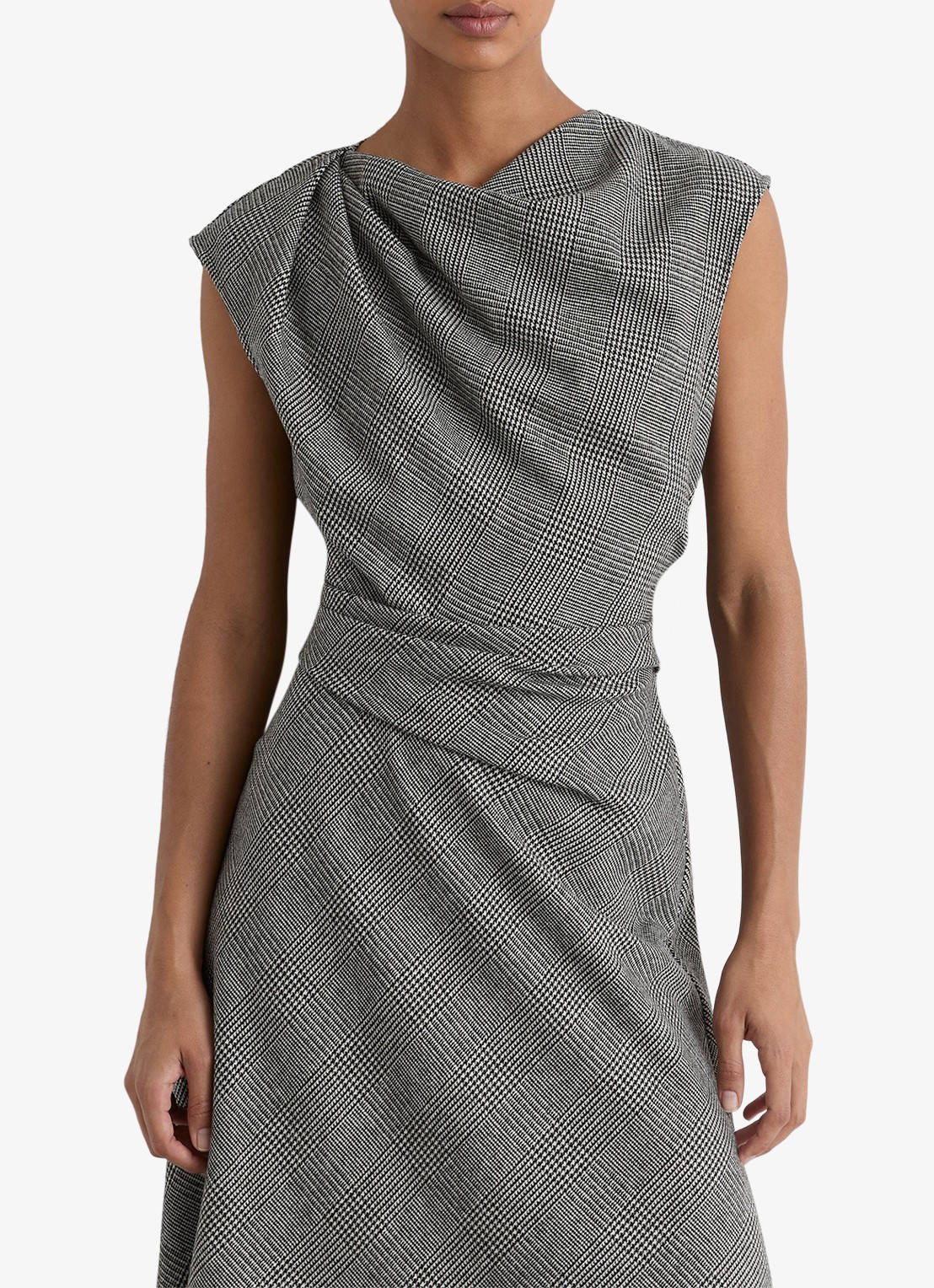 Reiss Clara midi jurk in wolblend - detail 2 grijs